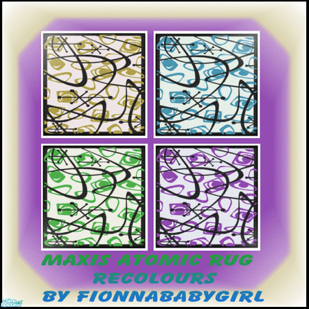 Sims 2 — Maxis Atomic Rug Recolours by fionnababygirl — A set of 4 Maxis Atomic Rug recolours for your simming pleasure
