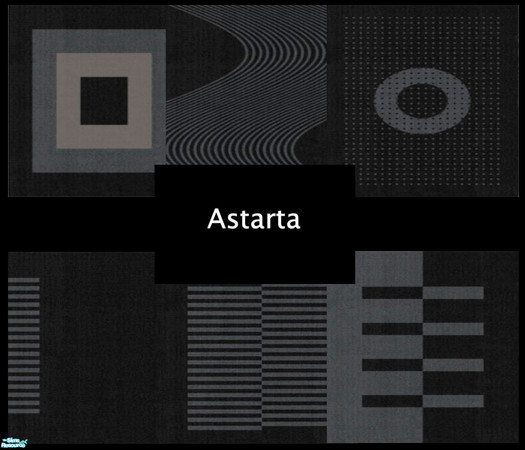 Sims 2 — Granit by Astarta — Black and grey rugs.