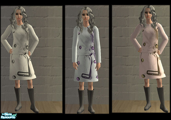 Sims 2 — Raincoat by Recomecar — A set of classy and slylish raincoats in 3 different colors. New mesh, included. 