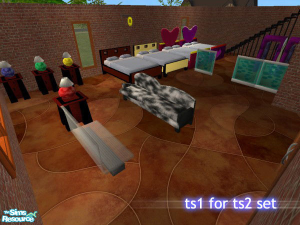 Sims 2 — TS1 for TS2 Set by simmyfan2852 — A set of remakes of TS1 objects for TS2. Also features recolors of some of the