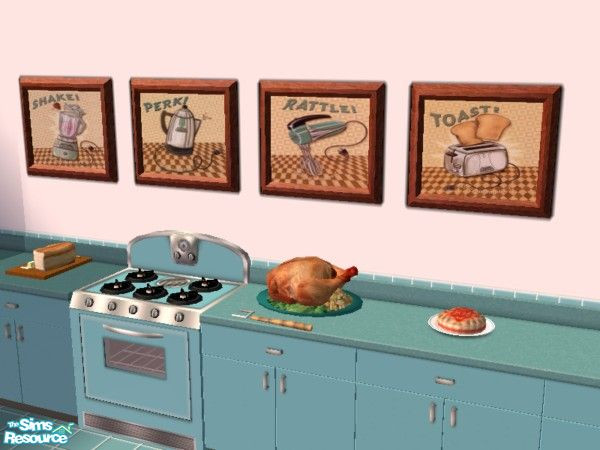 Sims 2 — Retro Kitchen Appliance Prints by drewsoltesz — Class up your kitchen with these retro/vintage prints...a