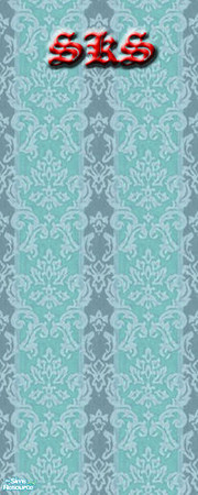 Sims 2 — Damask Wallpaper Set #3 - AL - Cloud by 71robert13 — Cloud blue Striped damask wallpaper, Stretch compensated