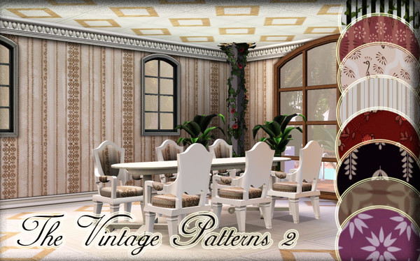 Sims 3 — The Vintage Patterns II by TSR Archive — This set contains nine vintage patterns. I hope you like it:D