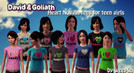 Sims 3 — David and Goliath Heart Noggin tees for teen girls by weeplin — Ten different t-shirts in total all with