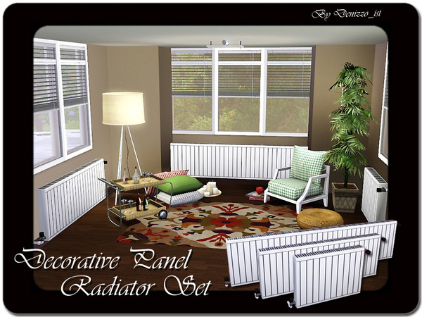 Sims 3 — Decorative Panel Radiator Set by denizzo_ist — 3 New Meshes 1x1, 2x1, 3x1 - Decorative Panel Radiator Set 3