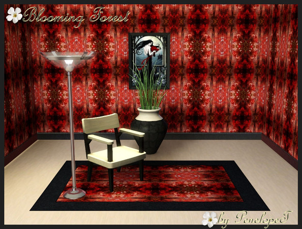 Sims 3 — Blooming Forest Pattern by PenelopeT — This pattern can be found under the 'Themed' category. Enjoy! ~ PenelopeT