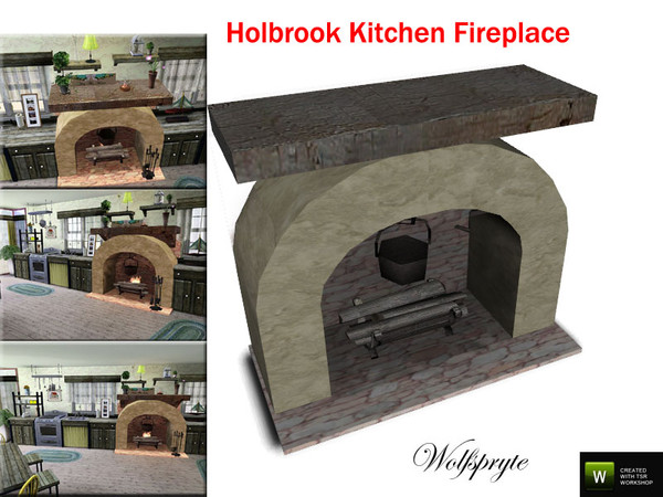 Sims 3 — Holbrook Kitchen Fireplace TSRAA by wolfspryte — Part of the Holbrook Kitchen Collection This fireplace features