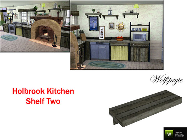 Sims 3 — Holbrook Kitchen Fireplace Shelf Two TSRAA by wolfspryte — part of the Holbrook Kitchen Collection Just another