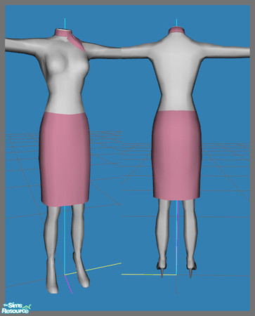 Sims 2 — WWT For Teens - Mesh by simal10 — Mesh file parts colored in pink are alpha editable.