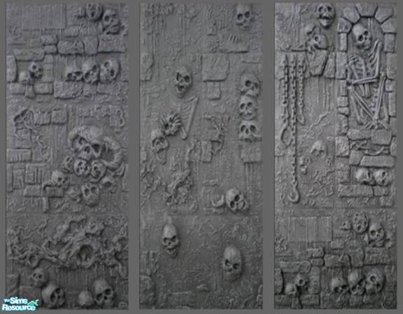 Sims 2 — Haunted Basement Walls by lisa9999 — Three walls will the remains of the past.