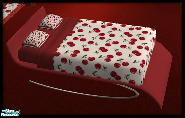 Sims 2 — NK Salsa BR Dark Red - Bed, Bedding by MoMama — A lovely, modern bedframe, this time in a dark cherry,