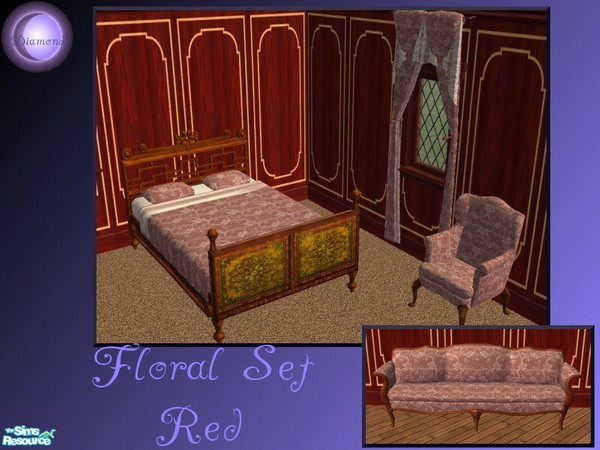 Sims 2 — D2DFloral Set - Red by D2Diamond — This floral design brings a touch of class, and elegance for any home.