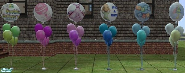 Sims 2 — Baby Shower Theme Balloons by sims1latina88 — Celebrate the arrival of the new member or members of the family