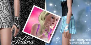Sims 3 — Goth-romantic gloves short by Aldora — Short gloves for female teen-elder.