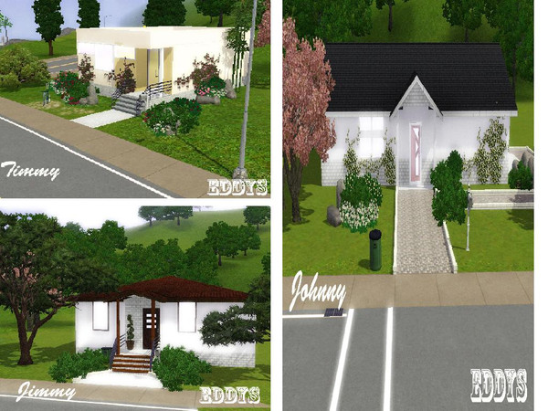 Sims 3 — Small starters set by eDDys by eddys — And here it is. My first set of three small starter lots. I hope you'll