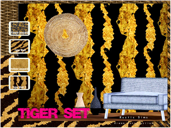 Sims 3 — Tiger Wall 2 by ginebra — After so long, here the first set of this season more feline wild style, with