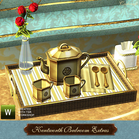 Sims 3 — Kentworth Tea Tray by Cashcraft — Ahhhh, the fragrant smell of a freshly brewed pot of tea is soothing. Tea tray
