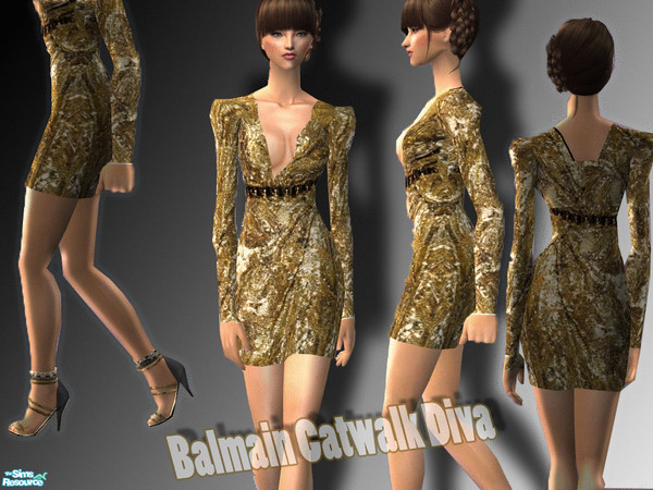 Sims 2 — Balmain Catwalk Diva - GaGa Romance inspired dress by TSR Archive — :)