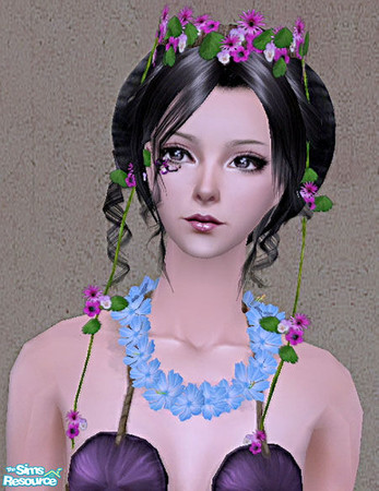 Sims 2 — Flower Wreath Set - Viodaisy by Daislia — A set of 4 wreathes as accessories for your AF and EF sims to enjoy!