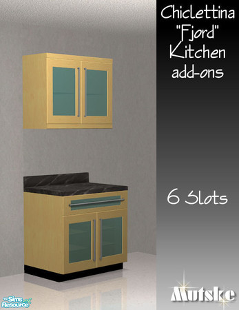 Sims 2 — Chiclettina Fjord Kitchen Uppercabinet Loft 01 by Mutske — New Mesh with 6 slots.