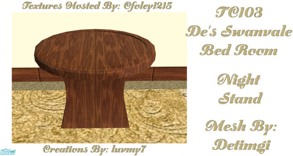 Sims 2 — TC103 Bed Room -  Swanvale Night Stand by luvmy7 — A Bed Room I recolored using Detimgi\'s awesome Swanvale