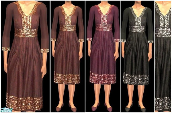 Sims 2 — JPefformal2 by juttaponath — Sequin dress for elders. No mesh or expansion pack required.