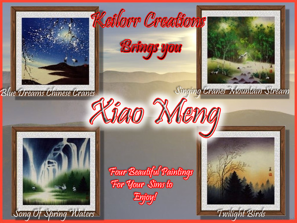 Sims 3 — Beautiful paintings by Xiao Meng by keilorr — A set of four paintings by Xiao Meng. The artists of this