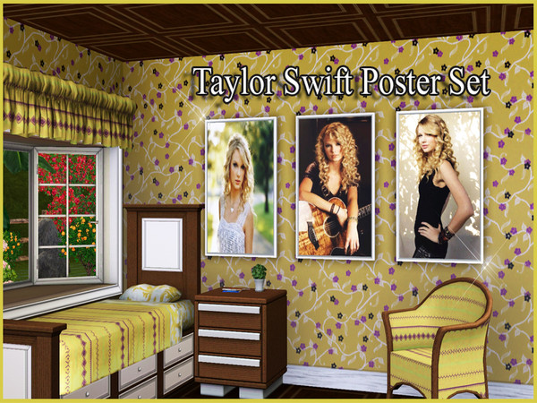 Sims 3 — Taylor Swift Poster Set by TSR Archive — This set contains three Taylor Swift paintings!