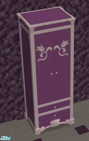 Sims 2 — Purple room - Cupboard by elainearora — You must have the matching cream and purple cupboard for your purple