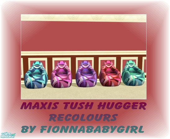 Sims 2 — Maxis Tush hugger recolours by fionnababygirl — This is a set of 5 Tush huggers which came with the Sims 2 base