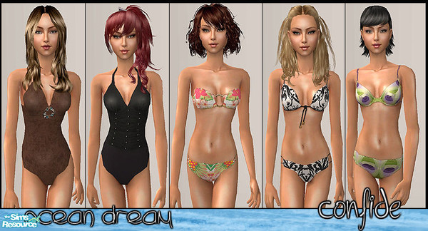 Sims 2 — Ocean Dream by confide — Swimwear for teens. No mesh or EP required.