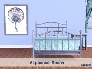 Sims 3 — Alphonse Mucha by ziggy28 — An Art Deco fan design by the artist Alphonse Mucha. Re-coloured frame still
