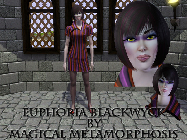 Sims 3 — Euphoria Blackwyck  by Magical Metamorphosis — Euphoria Blackwyck - is a mix of upscale goth and rocky horror