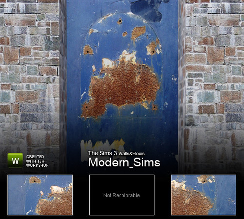 Sims 3 — Dark Blue Rust Metal SET by Modern_Sims — 