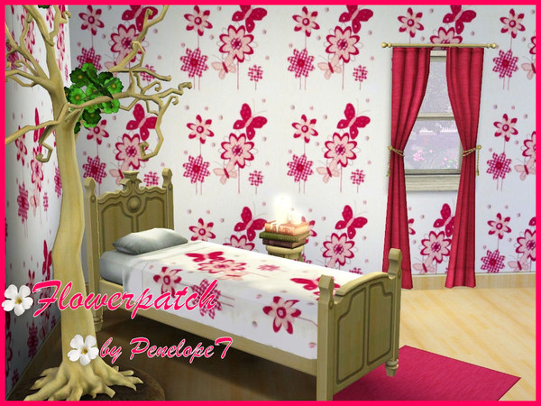 Sims 3 — Flowerpatch Pattern by PenelopeT — This pattern can be found under the 'Themed' category. Enjoy! ~ PenelopeT 