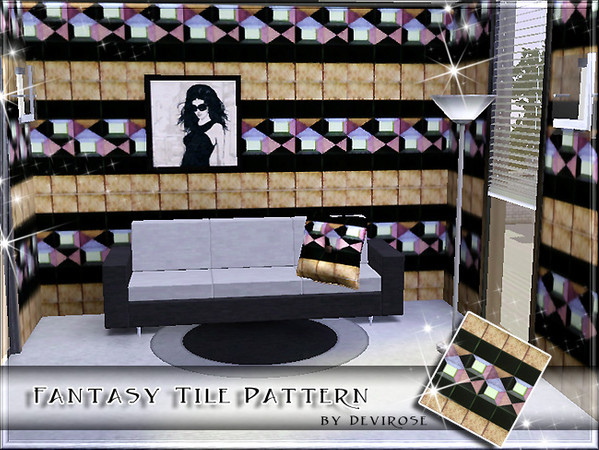 Sims 3 — Fantasy Tile by Devirose — Strong colors, excellent tiling.