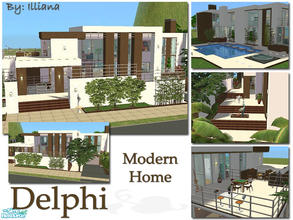 Sims 2 — Delphi - 3 Bed Modern Home by Illiana — This lovely modern home includes pool, attached garage, multiple decks