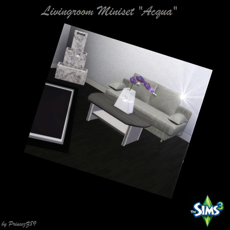 Sims 3 — Acqua by Princezz89 — Mini-Livingroom Set , full recolorable. 