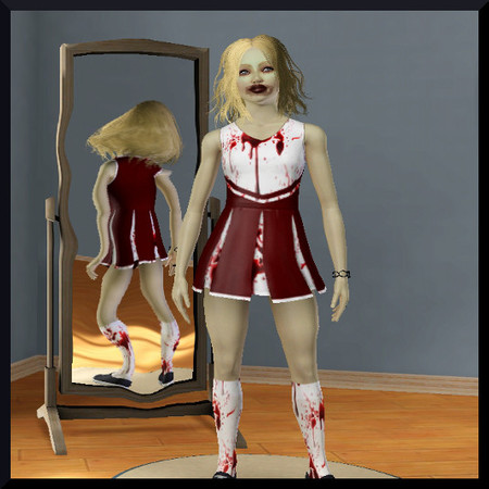 Sims 3 — zombie cheerleader by mellymoshpit — zombie cheerleader
