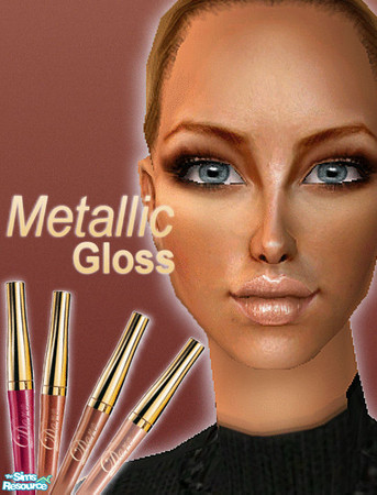 Sims 2 — Metallic-gloss by ayabaka123 — 5 sexy metallic glosses with pale yet earthy colors .