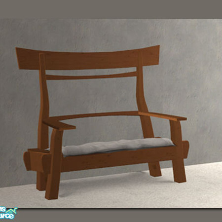 Sims 2 — TOT Love Seat Wood by DOT — TOT Love Seat Wood. Matching \'Touch Of Teak\' in-game bed. Desk - Dining Table -