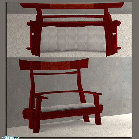 Sims 2 — TOT Love Seat MESH by DOT — TOT Love Seat MESH Matching \'Touch Of Teak\' in-game bed. Desk - Dining Table -