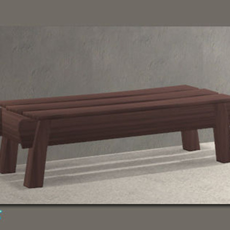 Sims 2 — TOT Long Coffee Table DarkWood by DOT — TOT Long Coffee Table DarkWood. Matching \'Touch Of Teak\' in-game bed.