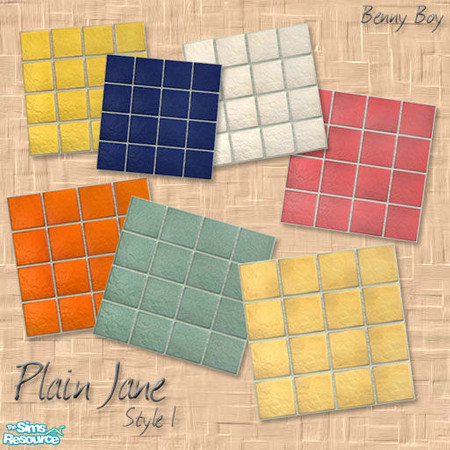 Sims 2 — Plain Jane Tiles by Benny Boy — A Plain Jane tile set consisting of 7 seamless tiles, that can be used in