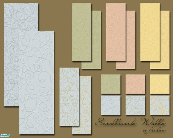 Sims 2 — Scrollwork Walls and carpets by froilan — This is an elegant, subtle pattern to give just the right finishing