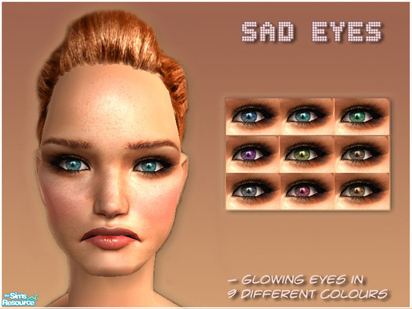 Sims 2 — Sad Eyes by elmazzz — - Glowing eyes in 9 different colors!