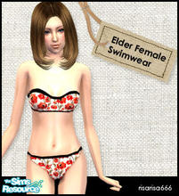 Sims 2 — Elder Female Cute Swimwear set - 02 by risarisa666 — Pose by May Pink http://honeypetal.hanabie.com/ **thanks