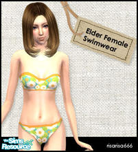 Sims 2 — Elder Female Cute Swimwear set - 01 by risarisa666 — Pose by May Pink http://honeypetal.hanabie.com/ **thanks
