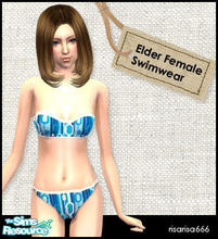 Sims 2 — Elder Female Cute Swimwear set - 03 by risarisa666 — Pose by May Pink http://honeypetal.hanabie.com/ **thanks