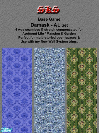 Sims 2 — BG Damask set - AL by 71robert13 — These 3 damask patterns from Base Game, now made 4 way seamless & stretch